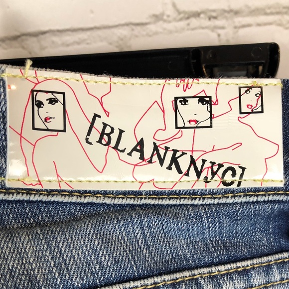 Blank NYC distressed straight leg jeans /EUC - Picture 3 of 8